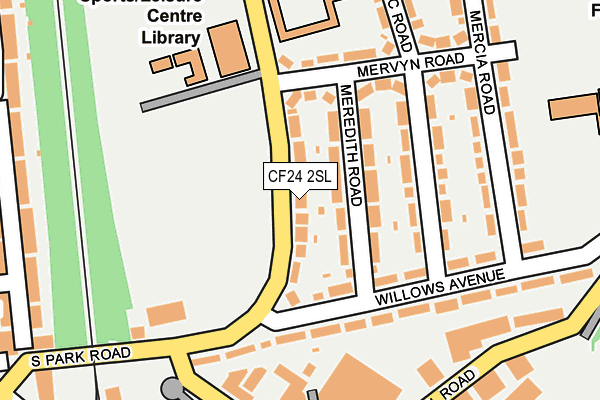 CF24 2SL map - OS OpenMap – Local (Ordnance Survey)