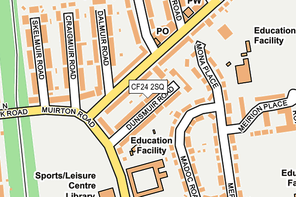 CF24 2SQ map - OS OpenMap – Local (Ordnance Survey)