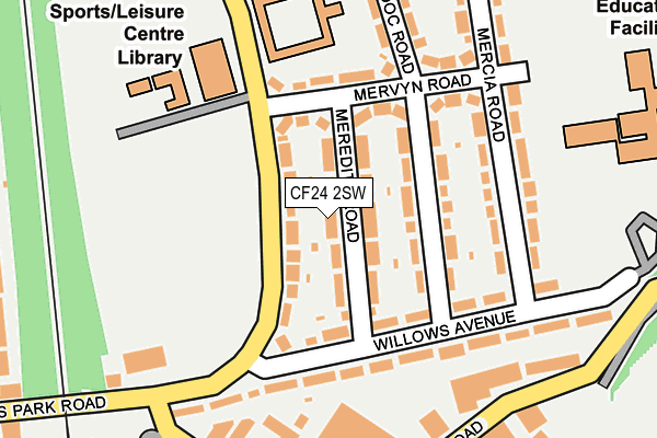 CF24 2SW map - OS OpenMap – Local (Ordnance Survey)