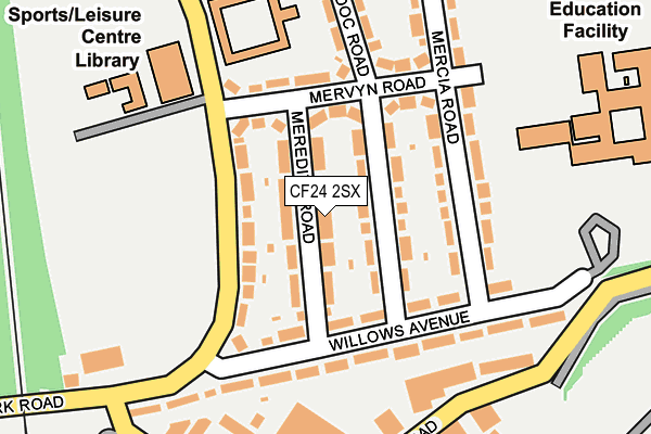 CF24 2SX map - OS OpenMap – Local (Ordnance Survey)