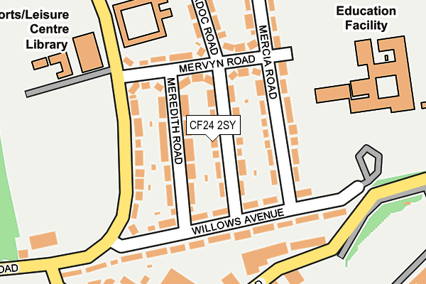 CF24 2SY map - OS OpenMap – Local (Ordnance Survey)