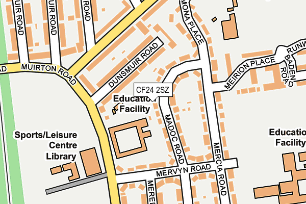 CF24 2SZ map - OS OpenMap – Local (Ordnance Survey)