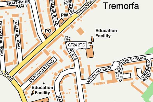 CF24 2TG map - OS OpenMap – Local (Ordnance Survey)