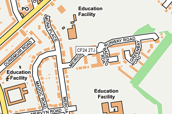 CF24 2TJ map - OS OpenMap – Local (Ordnance Survey)