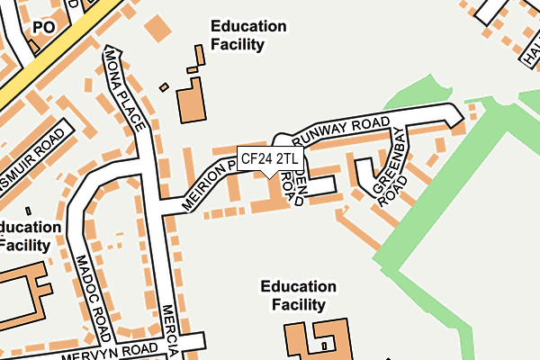 CF24 2TL map - OS OpenMap – Local (Ordnance Survey)