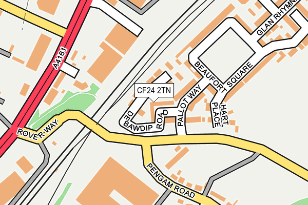CF24 2TN map - OS OpenMap – Local (Ordnance Survey)