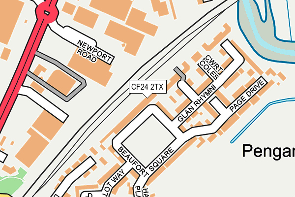 CF24 2TX map - OS OpenMap – Local (Ordnance Survey)