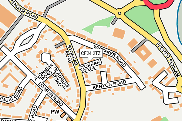 CF24 2TZ map - OS OpenMap – Local (Ordnance Survey)