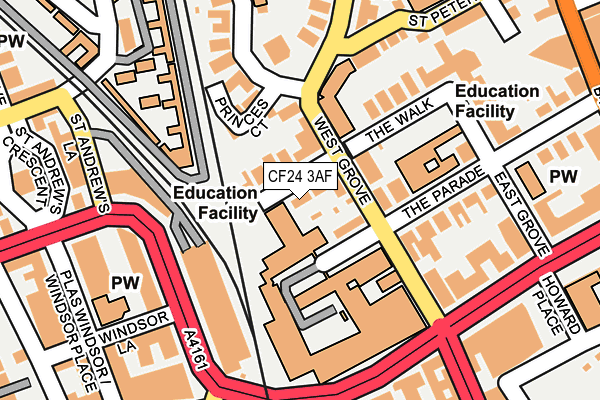 CF24 3AF map - OS OpenMap – Local (Ordnance Survey)