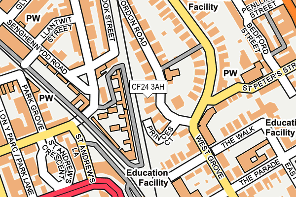 CF24 3AH map - OS OpenMap – Local (Ordnance Survey)