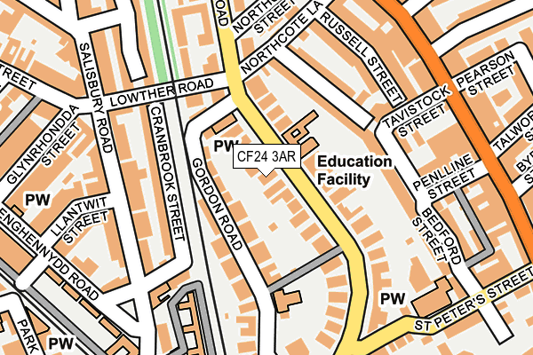 CF24 3AR map - OS OpenMap – Local (Ordnance Survey)