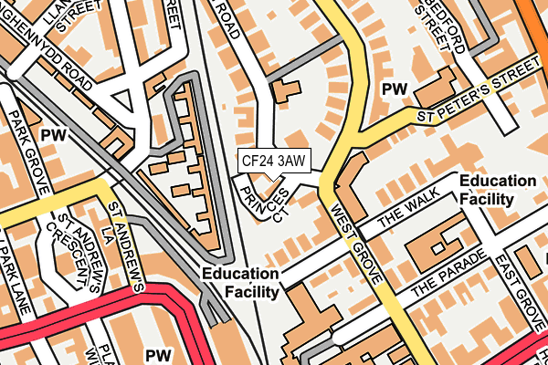 CF24 3AW map - OS OpenMap – Local (Ordnance Survey)