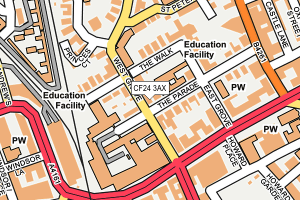 CF24 3AX map - OS OpenMap – Local (Ordnance Survey)