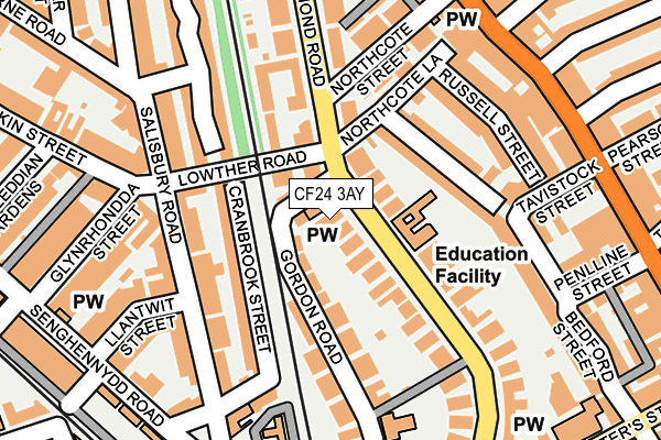 CF24 3AY map - OS OpenMap – Local (Ordnance Survey)