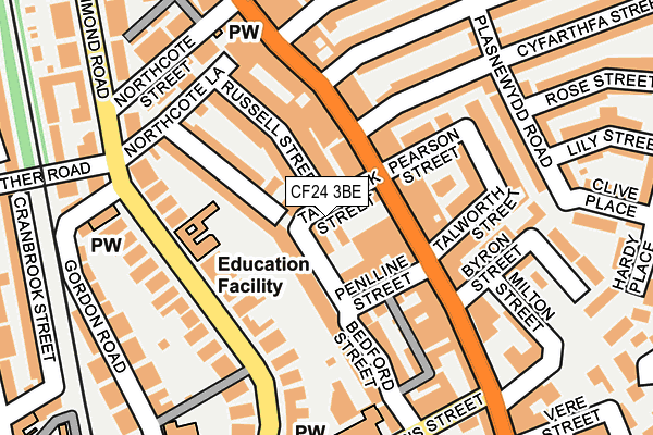 CF24 3BE map - OS OpenMap – Local (Ordnance Survey)