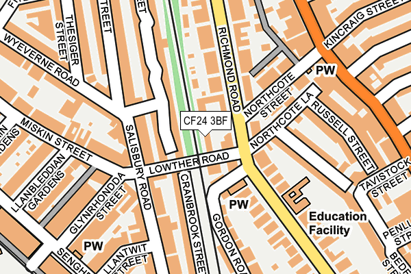 CF24 3BF map - OS OpenMap – Local (Ordnance Survey)