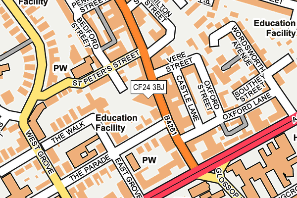 CF24 3BJ map - OS OpenMap – Local (Ordnance Survey)