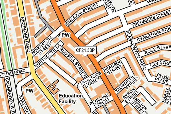 CF24 3BP map - OS OpenMap – Local (Ordnance Survey)