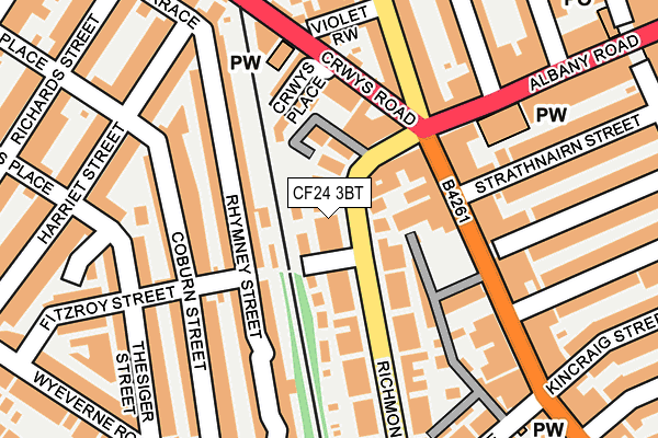 CF24 3BT map - OS OpenMap – Local (Ordnance Survey)