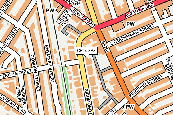 CF24 3BX map - OS OpenMap – Local (Ordnance Survey)