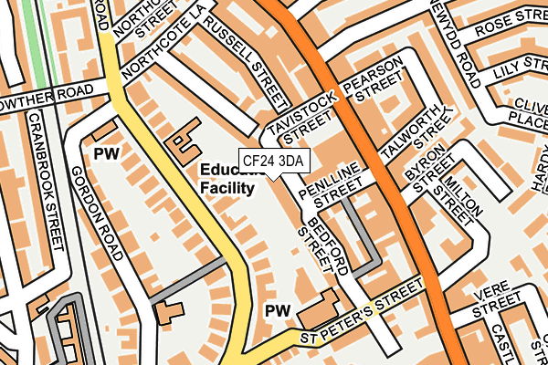 CF24 3DA map - OS OpenMap – Local (Ordnance Survey)