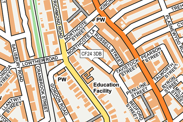 CF24 3DB map - OS OpenMap – Local (Ordnance Survey)