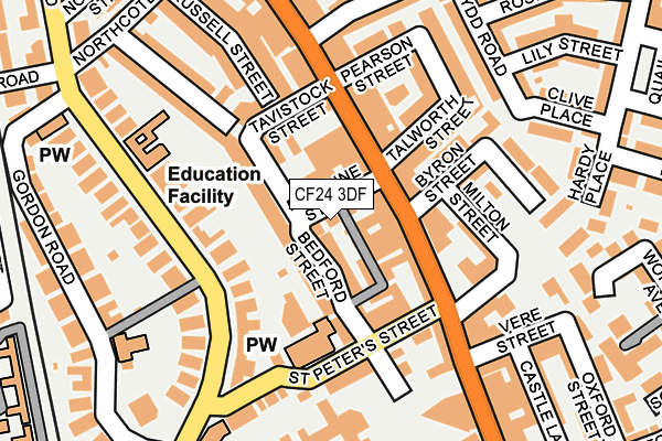 CF24 3DF map - OS OpenMap – Local (Ordnance Survey)