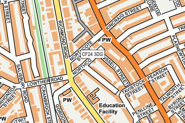 CF24 3DG map - OS OpenMap – Local (Ordnance Survey)