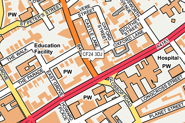 CF24 3DJ map - OS OpenMap – Local (Ordnance Survey)