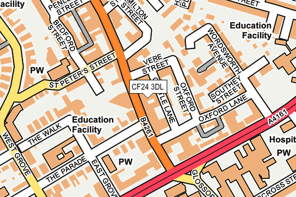 CF24 3DL map - OS OpenMap – Local (Ordnance Survey)