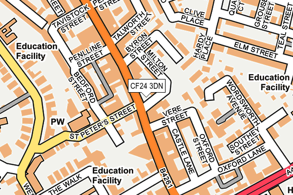 CF24 3DN map - OS OpenMap – Local (Ordnance Survey)