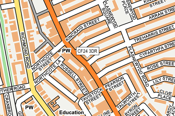 CF24 3DR map - OS OpenMap – Local (Ordnance Survey)