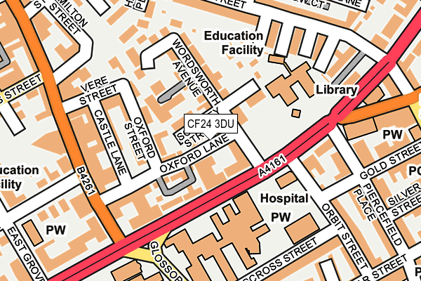 CF24 3DU map - OS OpenMap – Local (Ordnance Survey)