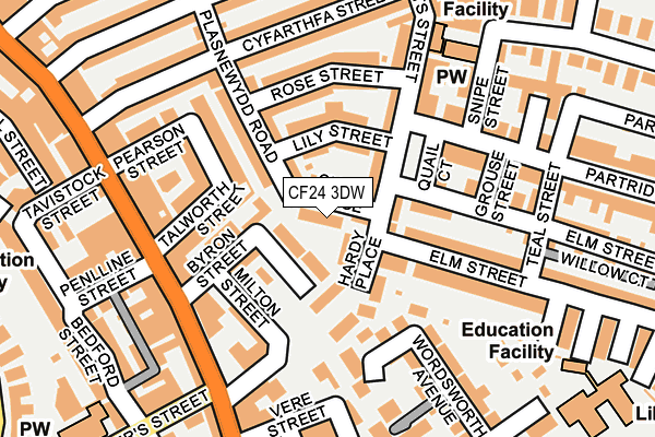 CF24 3DW map - OS OpenMap – Local (Ordnance Survey)
