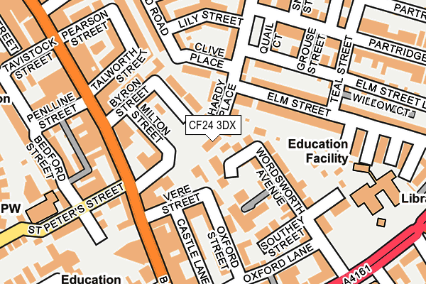 CF24 3DX map - OS OpenMap – Local (Ordnance Survey)