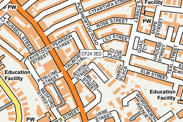 CF24 3ED map - OS OpenMap – Local (Ordnance Survey)