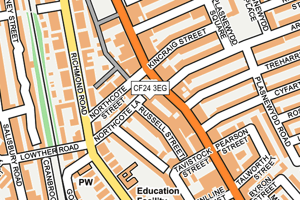 CF24 3EG map - OS OpenMap – Local (Ordnance Survey)