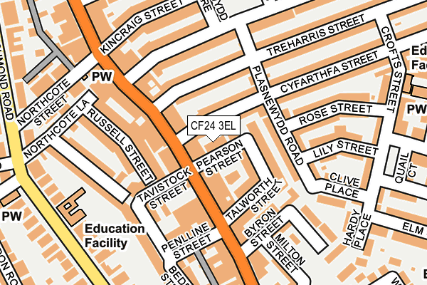 CF24 3EL map - OS OpenMap – Local (Ordnance Survey)