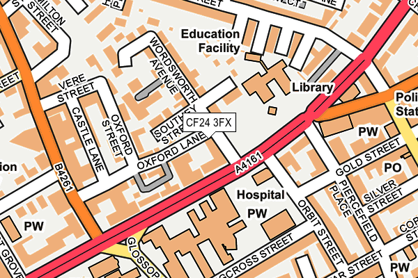 CF24 3FX map - OS OpenMap – Local (Ordnance Survey)