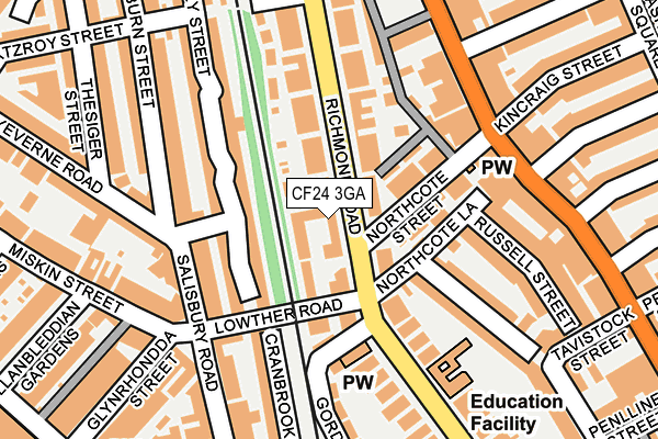 CF24 3GA map - OS OpenMap – Local (Ordnance Survey)