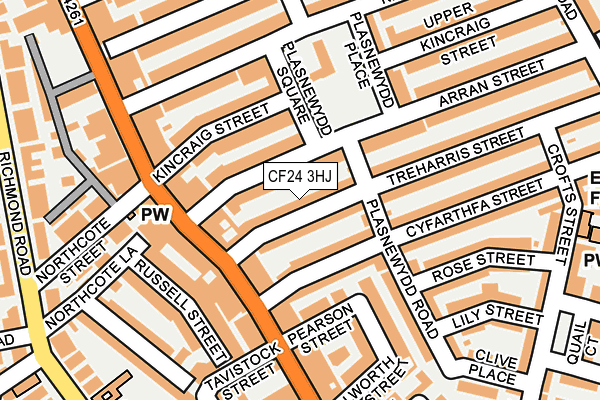 CF24 3HJ map - OS OpenMap – Local (Ordnance Survey)