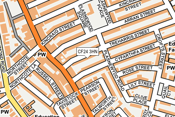 CF24 3HN map - OS OpenMap – Local (Ordnance Survey)