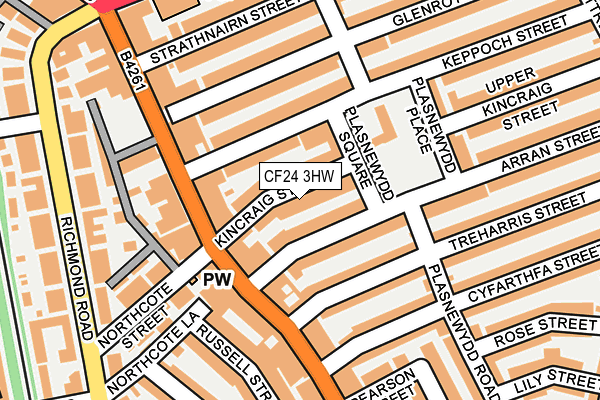 CF24 3HW map - OS OpenMap – Local (Ordnance Survey)