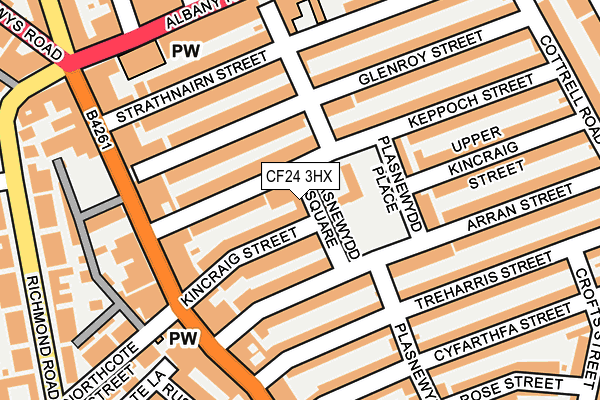 CF24 3HX map - OS OpenMap – Local (Ordnance Survey)