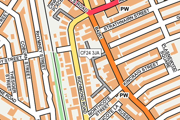 CF24 3JA map - OS OpenMap – Local (Ordnance Survey)