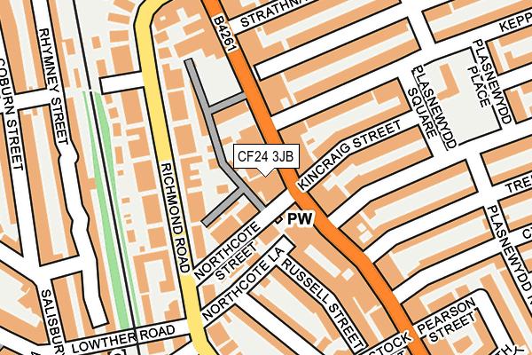 CF24 3JB map - OS OpenMap – Local (Ordnance Survey)