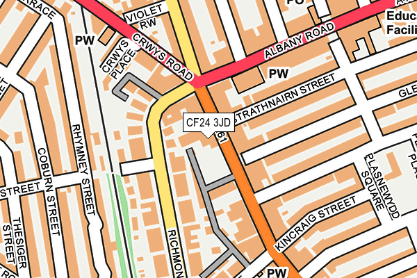 CF24 3JD map - OS OpenMap – Local (Ordnance Survey)