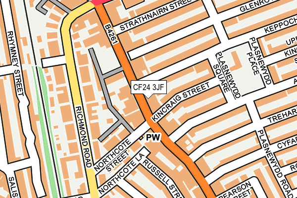 CF24 3JF map - OS OpenMap – Local (Ordnance Survey)