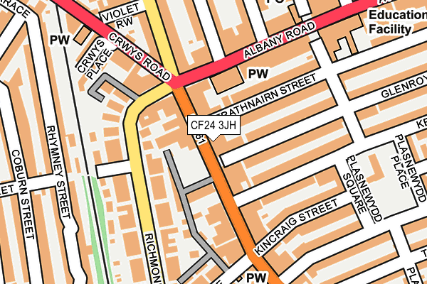 CF24 3JH map - OS OpenMap – Local (Ordnance Survey)