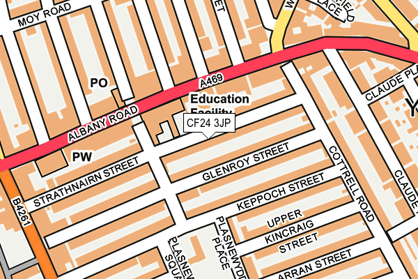 CF24 3JP map - OS OpenMap – Local (Ordnance Survey)